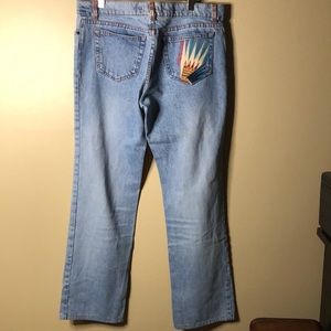 Roberto Cavalli light wash bohemian jeans